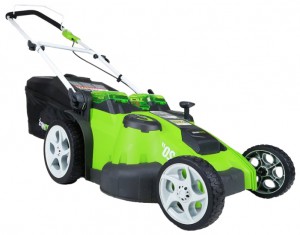買います 芝刈り機 Greenworks 25302 G-MAX 40V 20-Inch TwinForce オンライン :: 特徴 と フォト