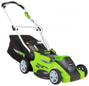 Købe græsslåmaskine Greenworks 25322 G-MAX 40V Li-Ion 16-Inch online :: Egenskaber og Foto