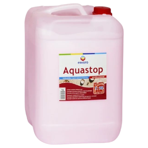 фотография Грунтовка Eskaro Aquastop Professional, 10 кг, 10 л, розовый, купить онлайн за 3960 рубл