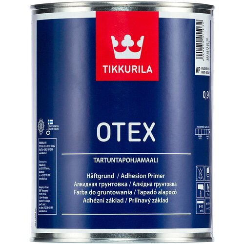 фотография Грунтовка Tikkurila Otex алкидная база AP белая, 0.9 л, белый, купить онлайн за 3510 рубл